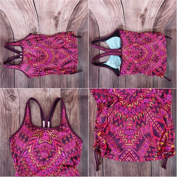 Athleta Cayo Coco Ready To Run Tribal Print 2 Pcs Bikini Set Sz Top XS Bottom S - Picture 3 of 10